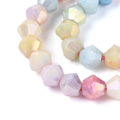 Anti-Tarnish Electroplate Bicone Glass Beads Strands EGLA-T021-4mm-16-11-1