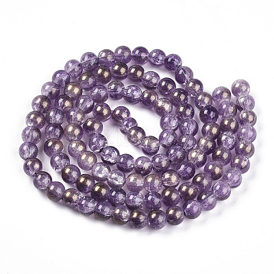 Transparent Crackle Glass Bead Strands X-GLAA-T025-8mm-02E-1