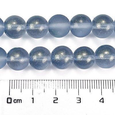 Frosted Transparent Glass Bead Strands GLAA-P065-10mm-10-1