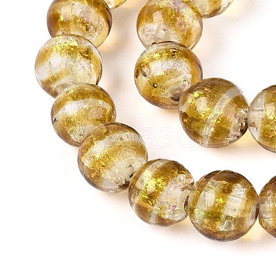 Handmade Foil Glass Beads Strands FOIL-N033-05G-1
