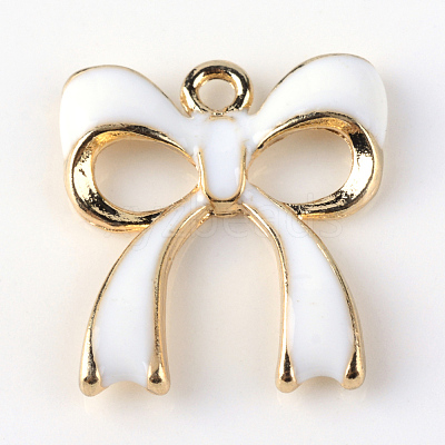 Bowknot Alloy Enamel Pendants X-ENAM-Q033-22C-1