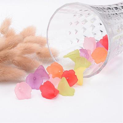 Mixed Transparent Acrylic Flower Beads X-PL551M-1