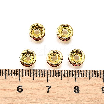 Brass Rhinestone Spacer Beads RB-A014-Z6mm-21G-1