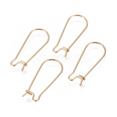 Ion Plating(IP) 304 Stainless Steel Hoop Earrings Findings Kidney Ear Wires STAS-L216-22B-G-1