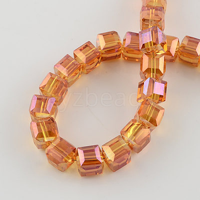 Electroplate Glass Bead Strands X-EGLA-R064-6mm-04-1