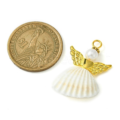 Spiral Shell Angel Pendants PALLOY-JF02506-1