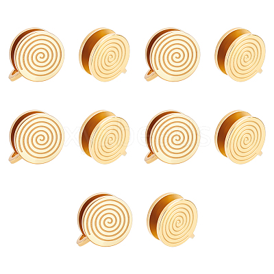10Pcs 304 Stainless Steel Vortex Cuff Earrings EJEW-UN0002-76G-1