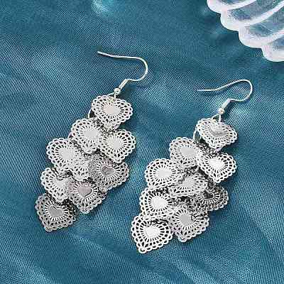 Brass Dangle Earrings EJEW-B157-02A-P-1