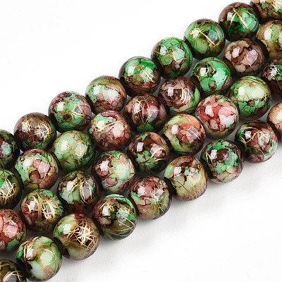 Baking Paint Glass Beads X1-DGLA-N003-10mm-B07-1