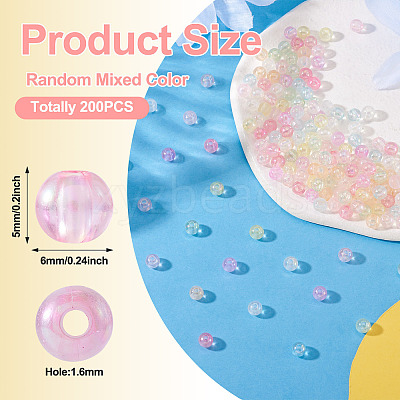 200Pcs Transparent Acrylic Beads OACR-TA0003-88-1