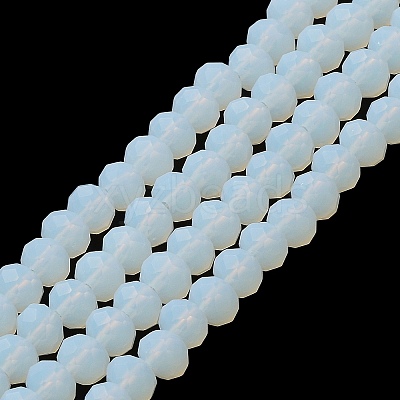 Imitation Jade Solid Color Glass Beads Strands EGLA-A034-J8mm-MD06-1