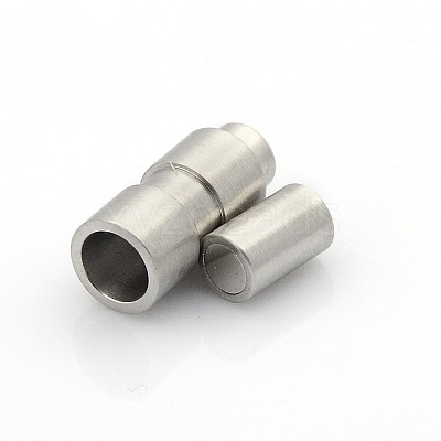 Tarnish Resistant 304 Stainless Steel Matte Surface Magnetic Clasps with Glue-in Ends STAS-O042-C-26-1