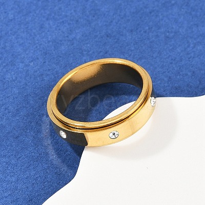 304 Stainless Steel Rhinestone Rotating Finger Rings RJEW-A074-01A-G-1