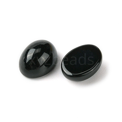 Synthetic Black Stone Cabochons G-A094-01B-38-1