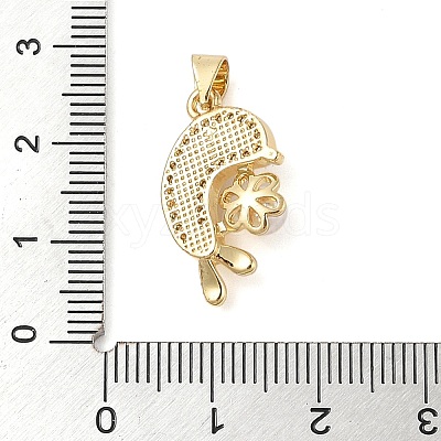 Brass Micro Pave Clear Cubic Zirconia Pendants KK-I712-22G-1