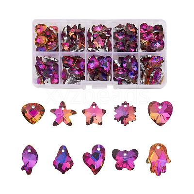 Glass Rhinestone Pendants YS-TAC0007-01B-1