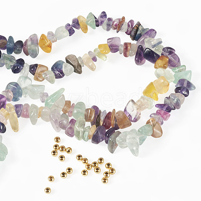 1 Strand Natural Fluorite Chip Beads Strands G-TAD0001-03-1