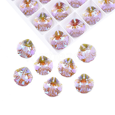 Electroplated Glass Pendants EGLA-N006-062-1