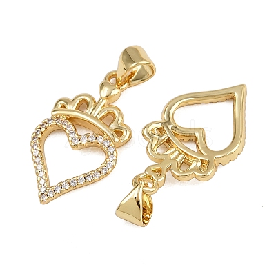 Brass Micro Pave Cubic Zirconia Pendants ZIRC-I367-12G-04-1