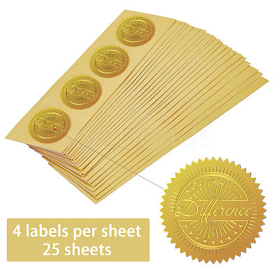 Self Adhesive Gold Foil Embossed Stickers DIY-WH0211-373-1