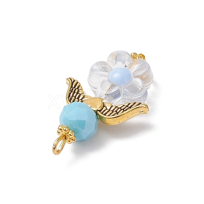 Acrylic Beads with Glass Beads Pendants PALLOY-MZ00699-1