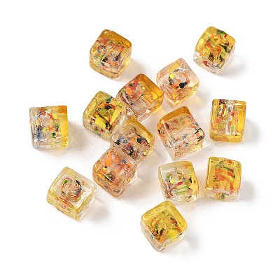 Baking Paint Handmade Gold Sand Lampwork Beads LAMP-P072-01B-05-1