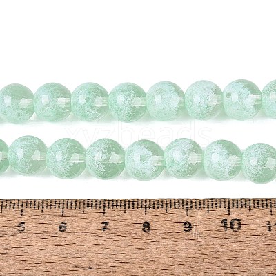 Transparent Half Spray Painted Glass Beads Strands GLAA-Q110-02A-02-1