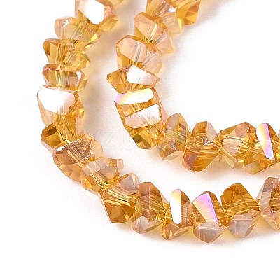 Electroplate Transparent Glass Beads Strands GLAA-N021-4mm-24-1