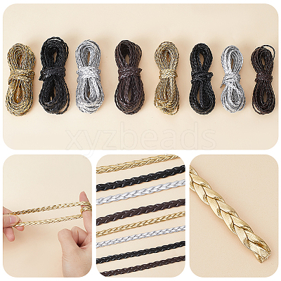 Flat PU Leather Braided Cord OCOR-WH0086-87A-01-1