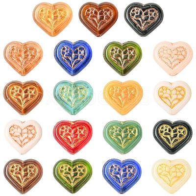 19Pcs 19 Colors Handmade Lampwork Beads LAMP-CJ0002-38-1