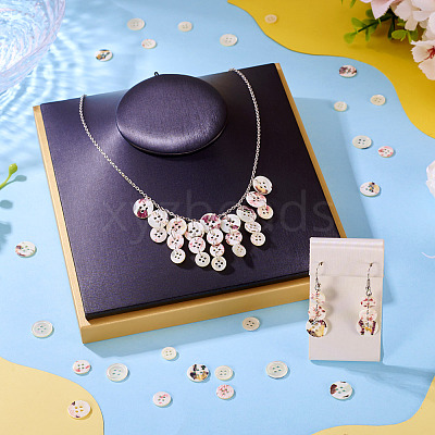 45Pcs 3 Style 4-Holes Shell Buttons BUTT-TA0001-27-1
