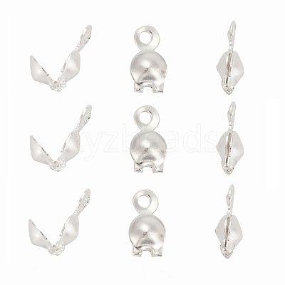 150pcs Silver Color Plated Iron Bead Tips X-E037Y-S-1