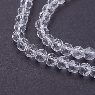 Faceted(32 Facets) Round Glass Beads Strands X-EGLA-J042-4mm-12-1
