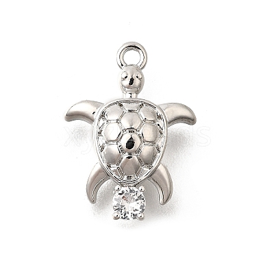 Brass Pave Clear Cubic Zirconia Charms KK-C096-14A-P-1