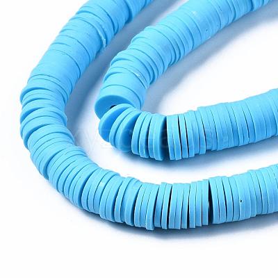 Flat Round Handmade Polymer Clay Beads CLAY-R067-10mm-36-1