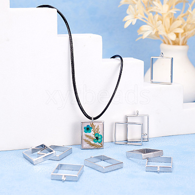 Alloy Open Back Bezel Big Pendants PALLOY-TA0021-02P-1