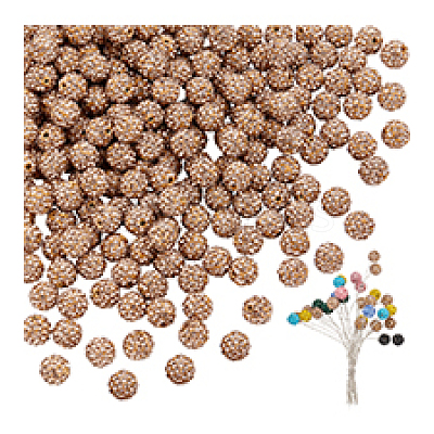 200Pcs Pave Disco Ball Beads RB-PH0001-41I-1