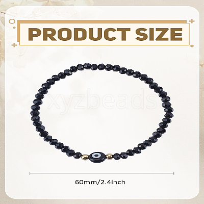 1Pc Lampwork Evil Eye & Glass Beaded Stretch Bracelets BJEW-LP0004-13A-1