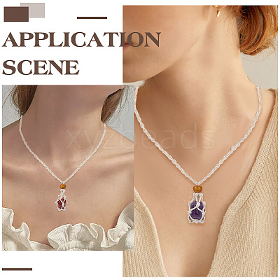 12Pcs 3 Colors Waxed Polyester Cord Macrame Pouch Pendant Slider Necklace Making NJEW-GO0001-24-1