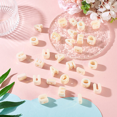50Pcs 5 Styles UV Plating Opaque Acrylic Beads PACR-TA0001-31A-1