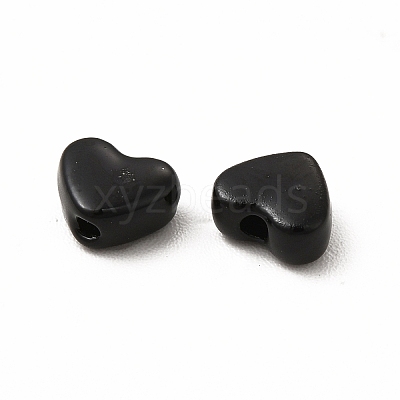 Heart Spray Painted Alloy Beads FIND-G053-01H-1