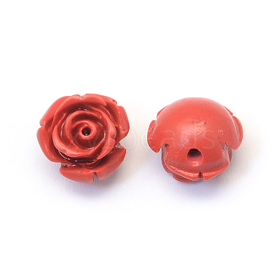 Flower Cinnabar Beads X-CARL-Q003-07-1