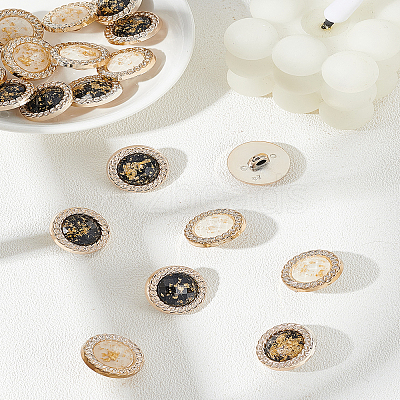 20Pcs 2 Colors 1-Hole ABS Plastic Buttons BUTT-LP0001-80-1