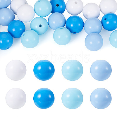 20Pcs 4 Colors Opaque Acrylic Beads MACR-TA0002-51A-1