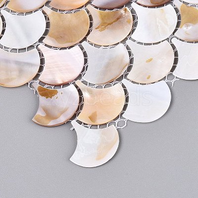 Natural Freshwater Shell Mosaic Tile Cabochons SHEL-Q029-03-1