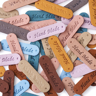 Microfiber Leather Labels DIY-TA0003-15-1
