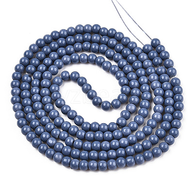 Painted Glass Beads Strands X-DGLA-S071-4mm-B45-1