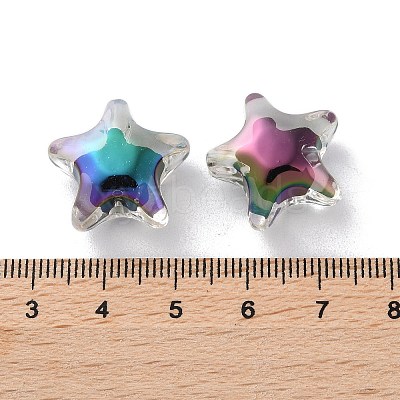 UV Plating Rainbow Iridescent Acrylic Beads OACR-H112-20B-1