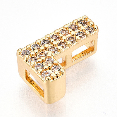 Brass Micro Pave Cubic Zirconia Charms KK-N254-217G-L-1