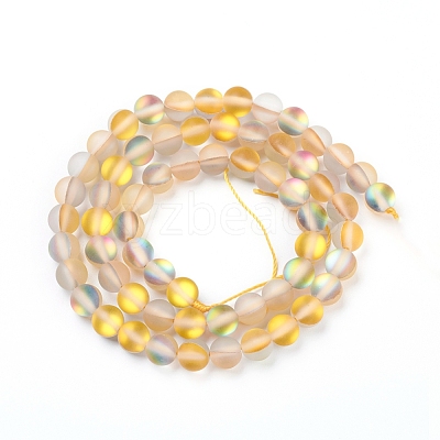 Synthetic Moonstone Beads Strands G-R375-6mm-A15-1
